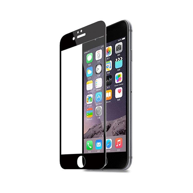 Защитное стекло для iPhone 6/6s Plus (полноразмерное, чёрное)