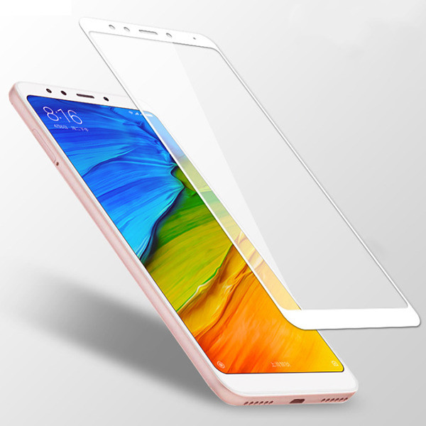Защитное стекло на Xiaomi Redmi note 5 (полноразмерное, белое)