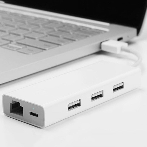 USB-хаб Xiaomi Mi USB 3.0 Hub with Gigabit Ethernet (Белый) - фото 3 - id-p106398876