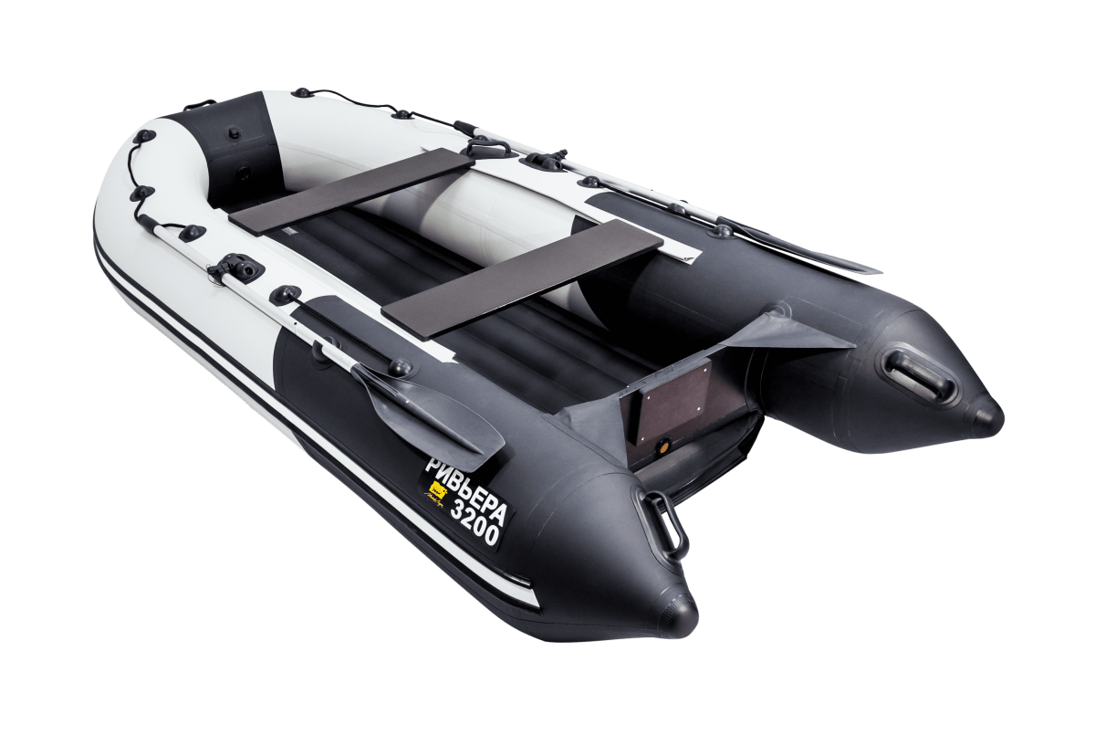 Надувная лодка Ривьера Компакт 3200 НДНД светло-серый/черный - фото 4 - id-p103121317