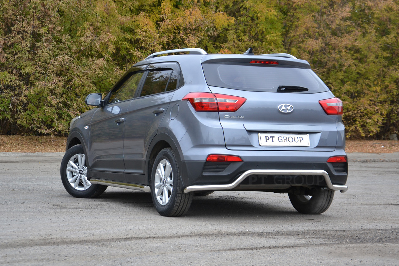 Защита заднего бампера "Волна" 51 мм (НПС - нерж.) Hyundai CRETA с 2016 - фото 1 - id-p106430590