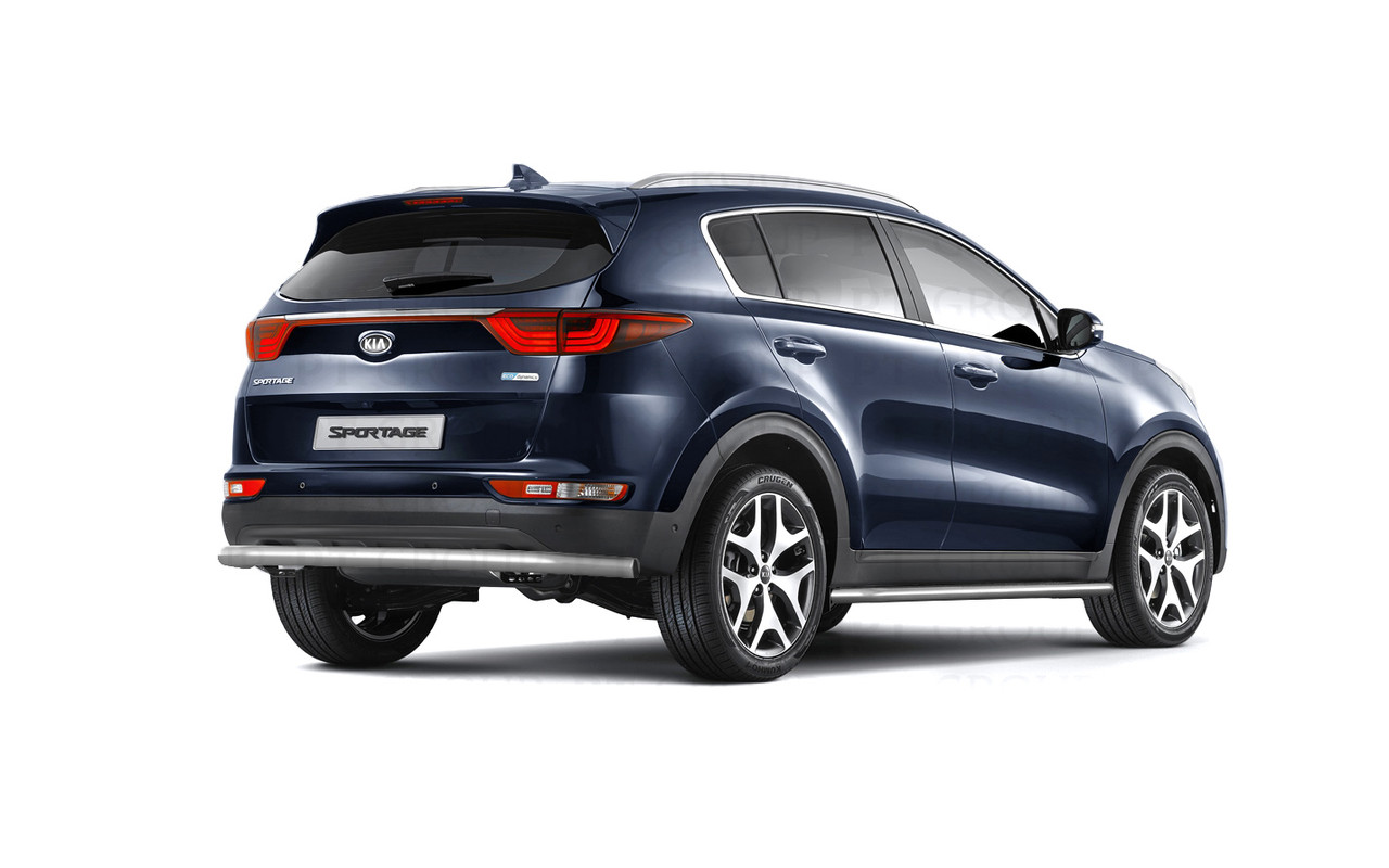 Защита заднего бампера одинарная 63мм (НПС) KIA Sportage 2016-2018 - фото 1 - id-p106430620