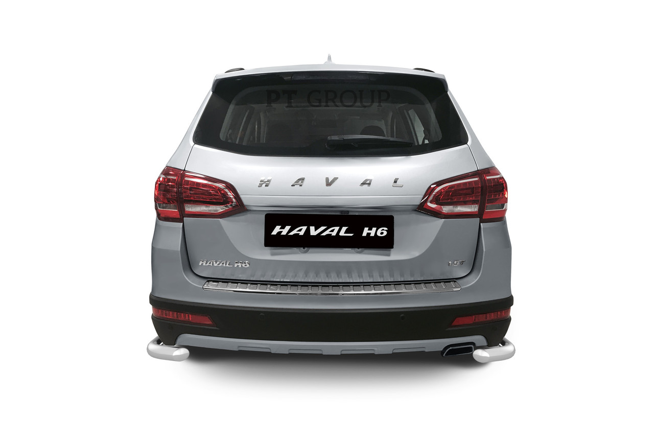 Защита заднего бампера одинарная угловая 63 мм (НПС) HAVAL H6 2014- - фото 2 - id-p106430621