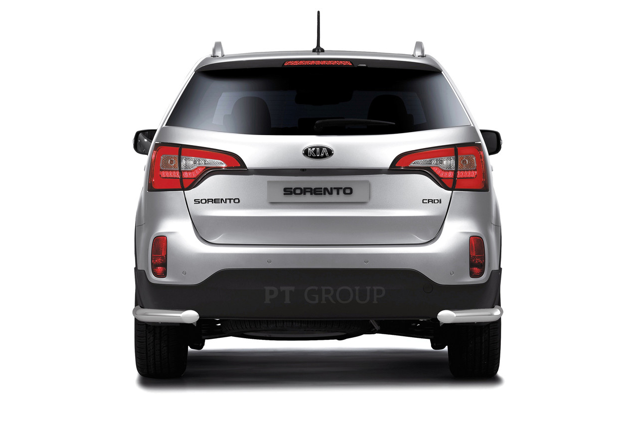 Защита заднего бампера угловая 63мм (НПС) KIA Sorento с 2014 - фото 1 - id-p106430629