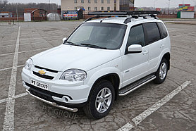 Защита переднего бампера двойная 63/51 мм (НПС) Chevrolet NIVA с 2009