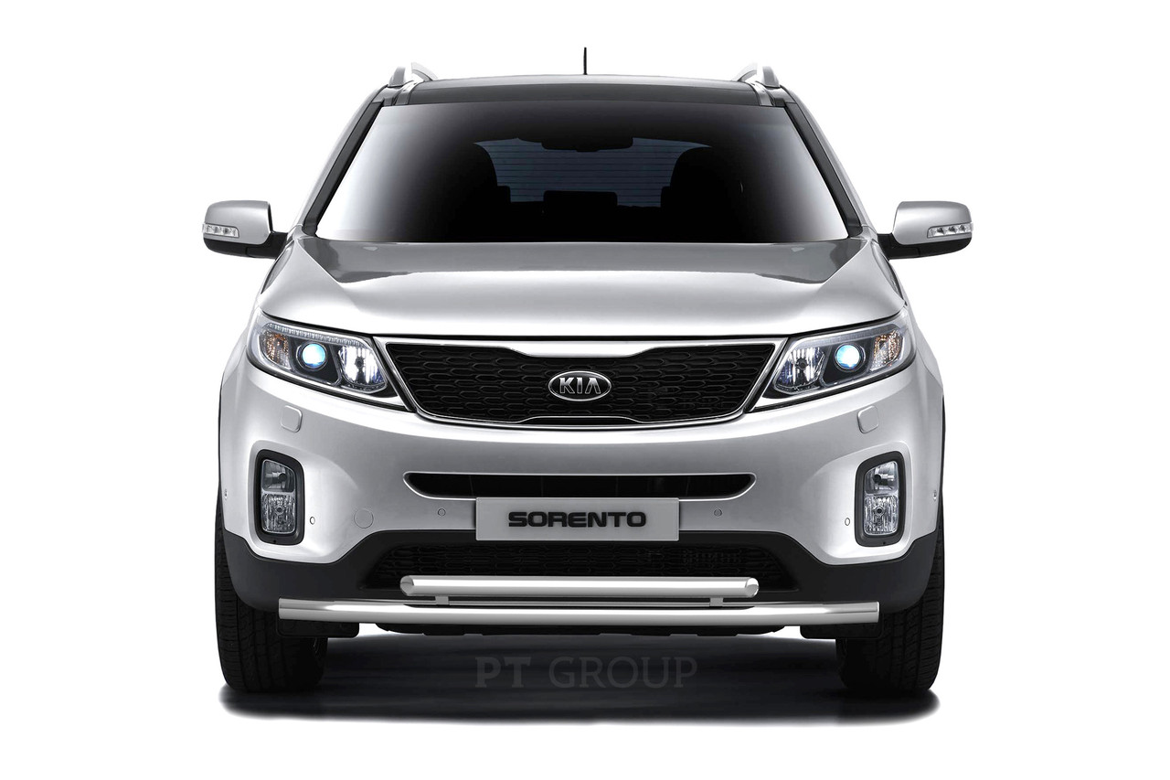 Защита переднего бампера двойная 63/51мм (НПС) KIA Sorento 2014-