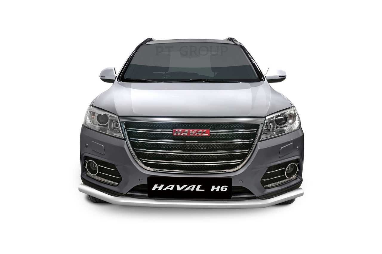 Защита переднего бампера одинарная 63 мм (НПС - нерж.) HAVAL H6 с 2014