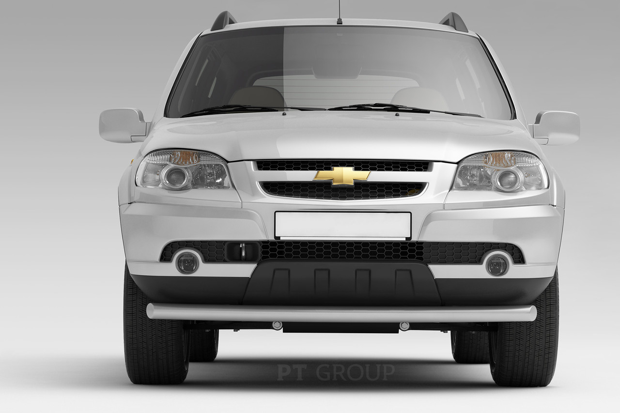 Защита переднего бампера одинарная 63 мм (ППК) Chevrolet NIVA с 2009 - фото 1 - id-p106430708