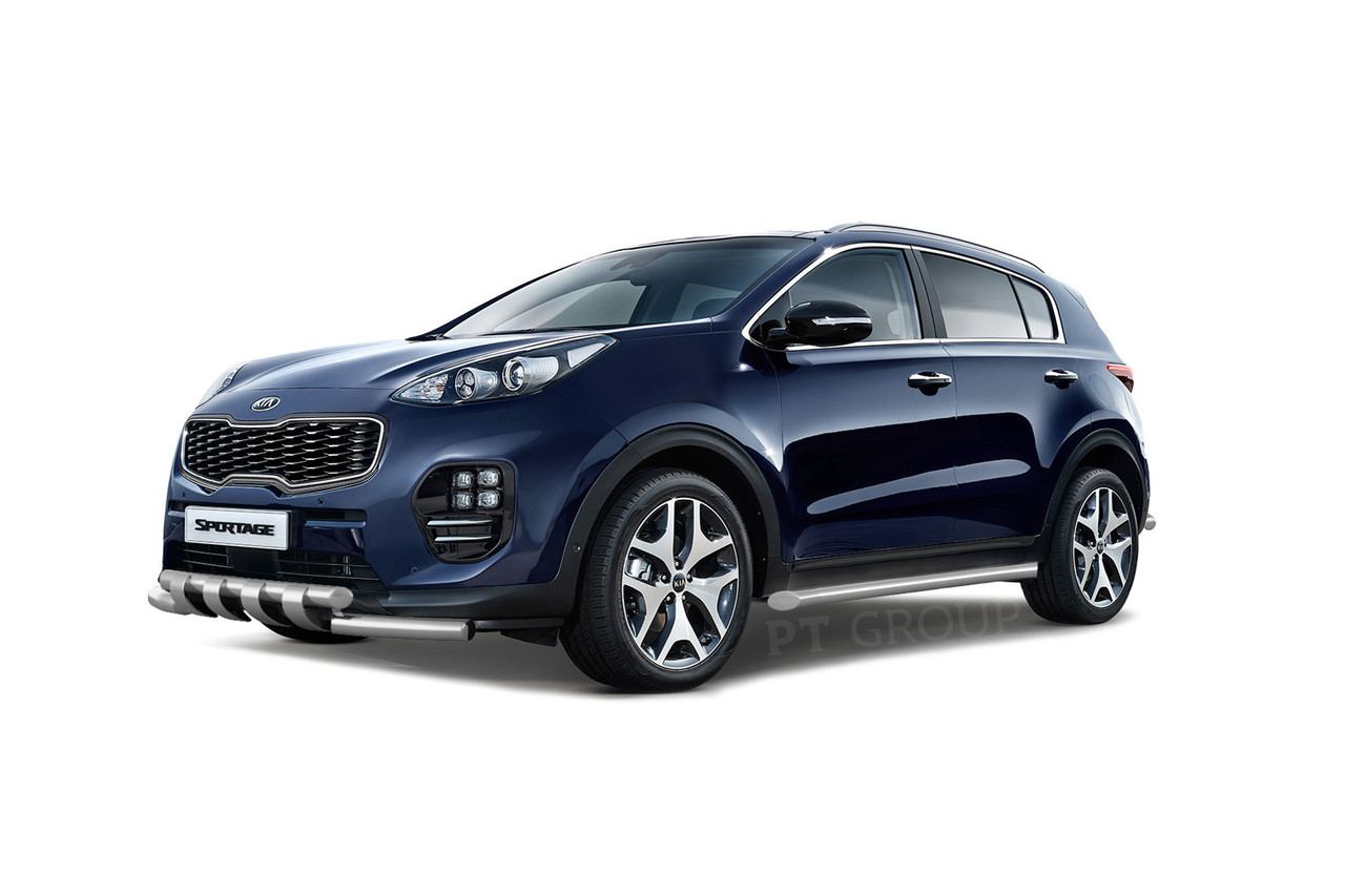 Защита порогов вогнутая 63 мм (НПС) KIA Sportage с 2016 - фото 3 - id-p106430735