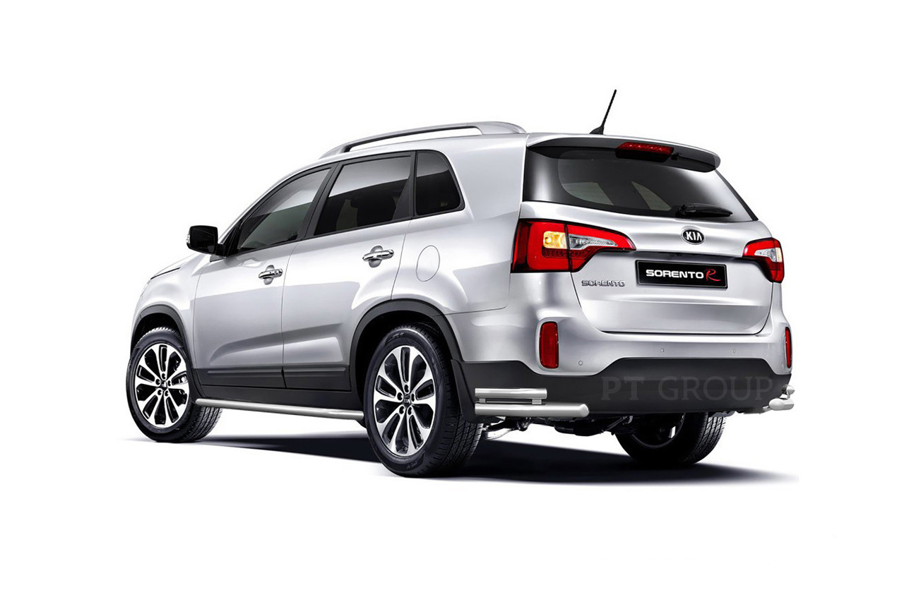 Защита порогов с алюм. площадкой 51мм (НПС) KIA Sorento с 2014 - фото 1 - id-p106430760