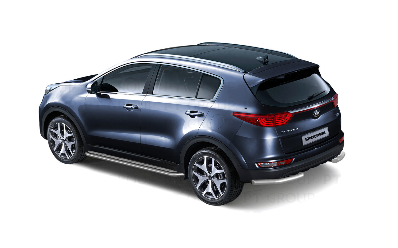 Защита порогов с алюм. площадкой 51мм (НПС) KIA Sportage с 2016 - фото 1 - id-p106430761