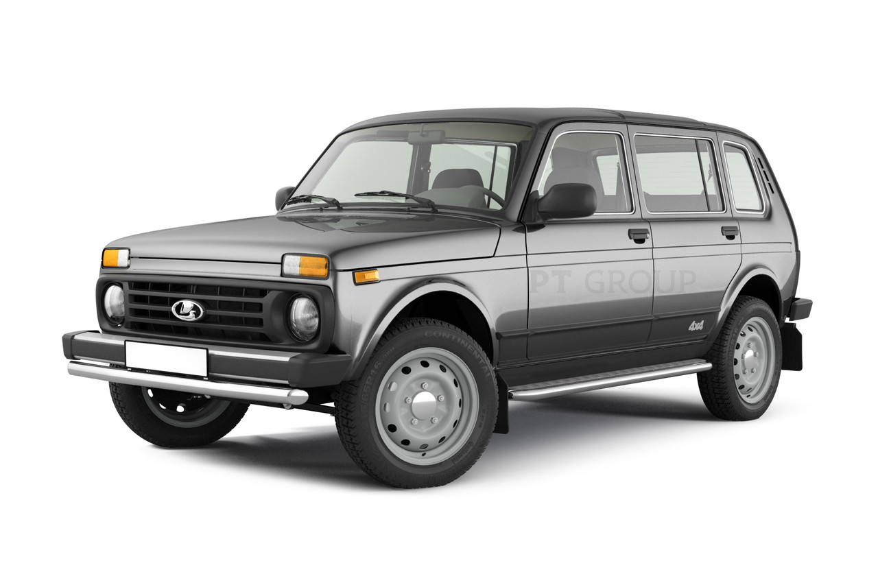 Защита порогов с алюминиевой площадкой 51 мм (НПС) LADA 4x4 2131 с 1995