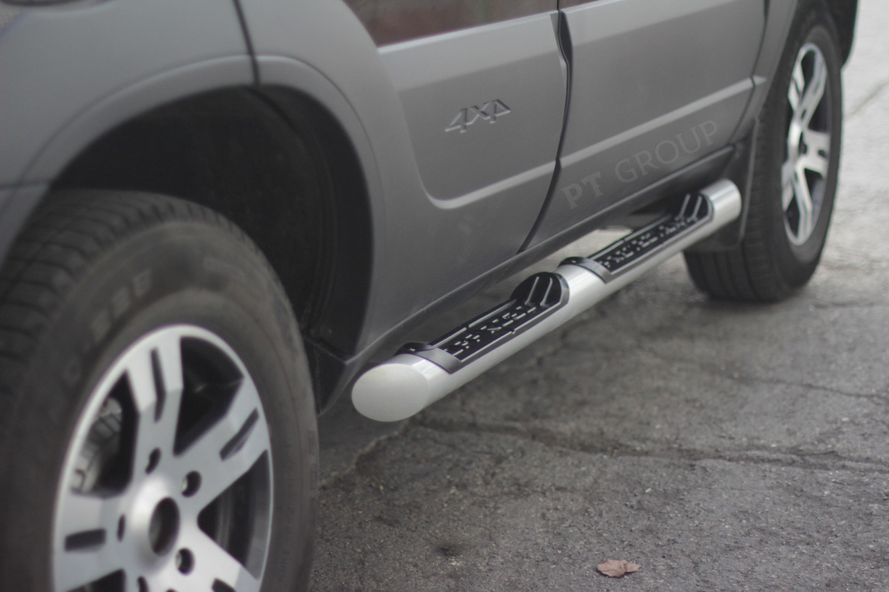 Защита порогов с накладками 63 мм (ППК) Chevrolet NIVA с 2009 - фото 3 - id-p106430794