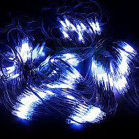 Гирлянда "Сеть" 2x4м, черный КАУЧУК, 560 LED Белые/Синие