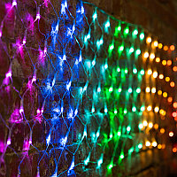 Гирлянда "Сеть" 3х0,5м, прозрачный ПВХ, 140 LED Мультиколор (10 цветов)