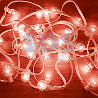 Гирлянда LED Galaxy Bulb String 10м, белый КАУЧУК, 25 ламп*6 LED КРАСНЫЕ, влагостойкая IP54