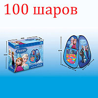 Детская игровая палатка FROZEN, 100 шариков, сухой бассейн 2025A, 70х70х92 см