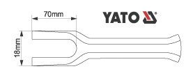 Съемник рулевых тяг 200мм тип вилка 200х70х18мм Yato YT-0615, фото 2