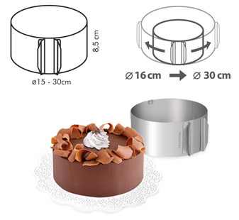 Раздвижное кольцо для торта или салата Cake Ring 16-30 см - фото 5 - id-p106498419