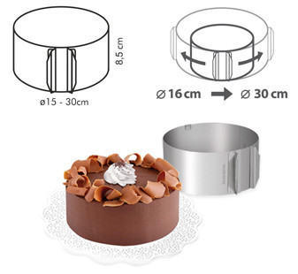 Раздвижная кулинарная форма для торта или салата Cake Ring 16-30 см - фото 4 - id-p106498432