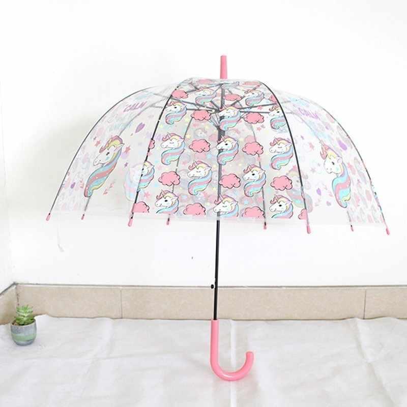 Зонт прозрачный «ЕДИНОРОГ» розовый - фото 1 - id-p106504265