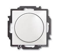 Светорегулятор поворотно-нажимной 60-400 Вт проходной ABB Basic 55, альпийский белый 6515-0-0842