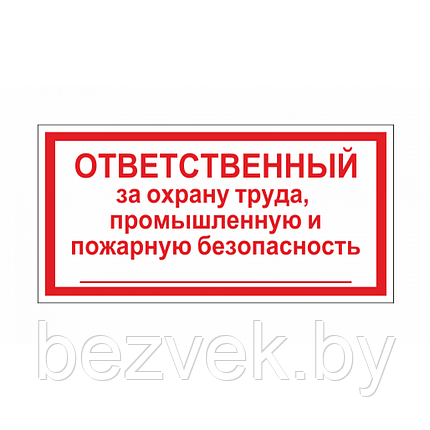 Знак Ответственный за охрану труда, производственную и пожарную безопасность, фото 2