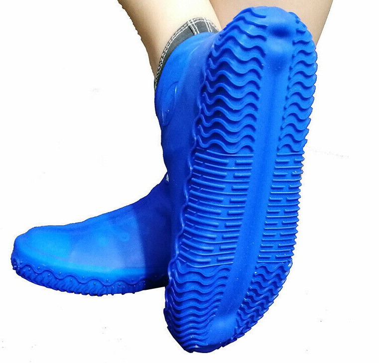 Силиконовые защитные чехлы-бахилы для обуви (СВЕРХПРОЧНЫЕ ) M(35-41р), Синий