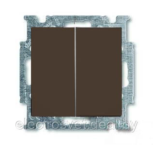 Выключатель двухклавишный ABB Basic 55, шато-черный 1012-0-2177 - фото 1 - id-p106561616