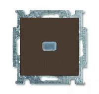 Выключатель одноклавишный с подсветкой ABB Basic 55, шато-черный 1012-0-2175