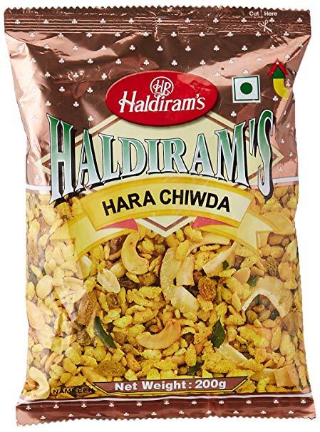 Сладко-пряная смесь воздушного риса, орехов и изюма HARA CHIWDA Haldiram's, 200 гр.