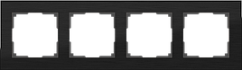 W0041708/ Рамка на 4 поста Aluminium (черный алюминий)
