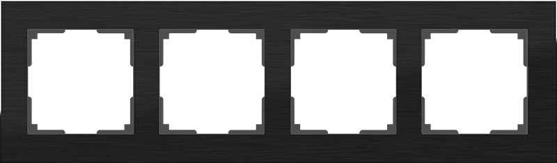 W0041708/ Рамка на 4 поста Aluminium (черный алюминий), фото 2