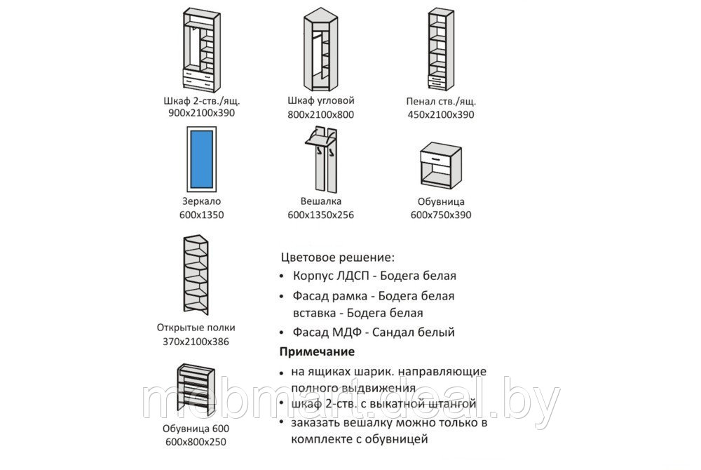 Прихожая Бостон 3 (2,47м) - фото 7 - id-p106613172