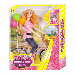 Кукла шарнирная с велосипедом