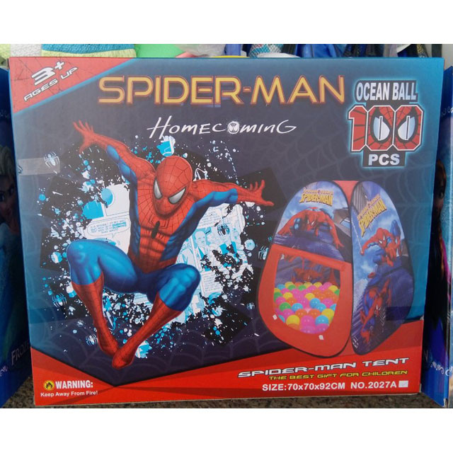 Игровая палатка сухой бассейн Spider-Man 100 шариков 2027A - фото 1 - id-p106684290