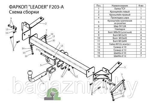 Фаркоп для FIAT Doblo (223) 2001-2010