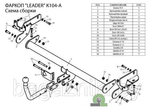 Фаркоп для KIA Carens c 2006 