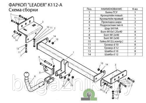 Фаркоп для KIA Sportage / Hyundai IX35 с 2010 - фото 1 - id-p106685824