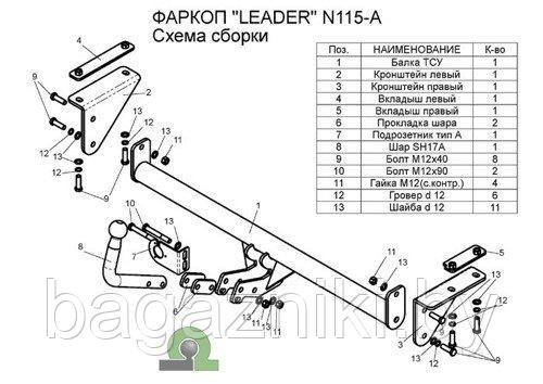 Фаркоп для NISSAN Qashqai / Qashqai +2 2008-2014 / c 2014 