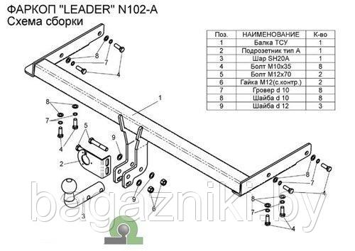 Фаркоп для NISSAN X-Trail T30 2001-2007 