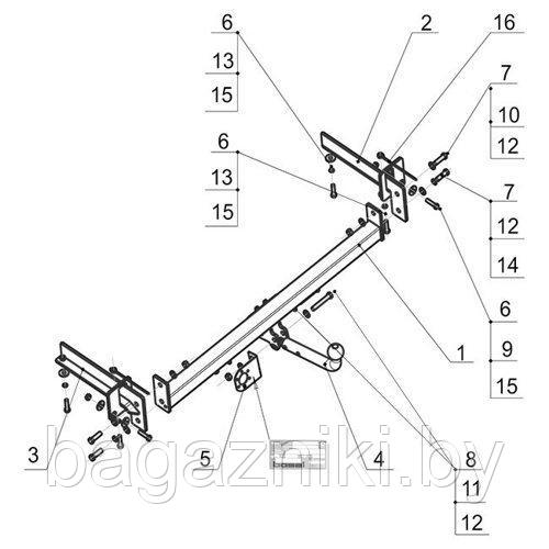 Фаркоп для NISSAN Sentra с 2014 - фото 1 - id-p106685877