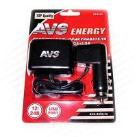 Разветвитель прикуривателя на 2 гнезда AVS CS-213U  12/24 Bс удлинителем и usb