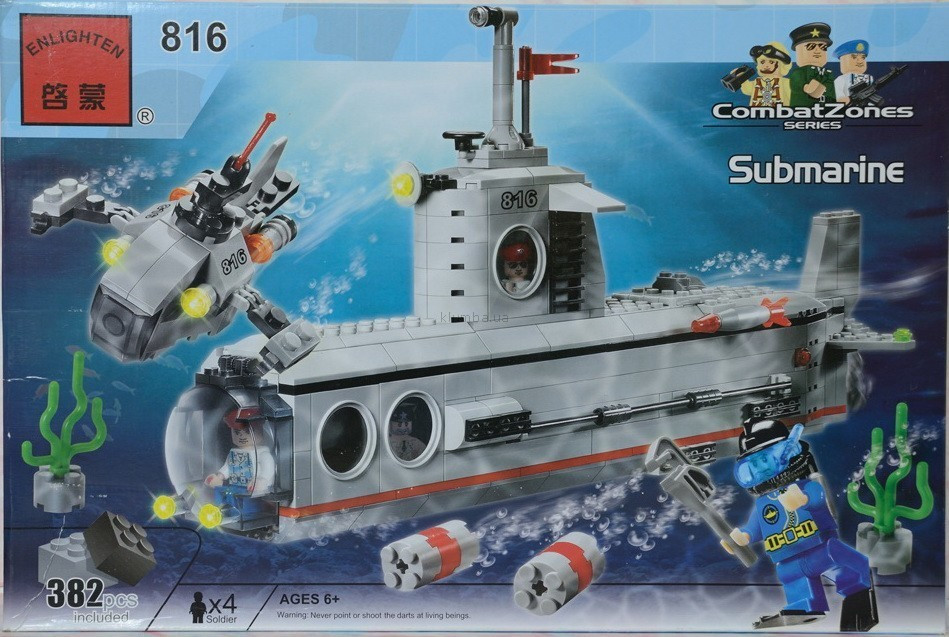 Конструктор Brick (Брик) Военная подводная лодка (382 дет.), арт. 816 - фото 2 - id-p106691898