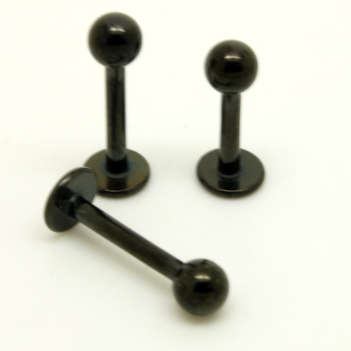 Пирсинг Лабрет шар черный 1,2мм (1,2*10*4мм) - фото 1 - id-p106728649