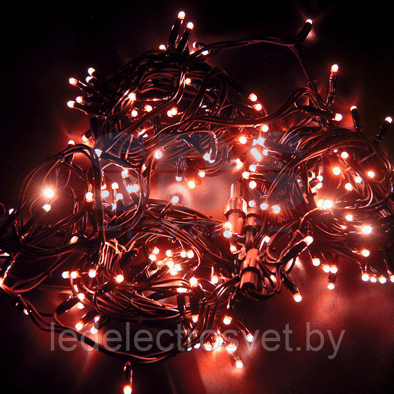 Гирлянда модульная "Дюраплей LED" 20м 200 LED черный каучук Красная - фото 1 - id-p106729070