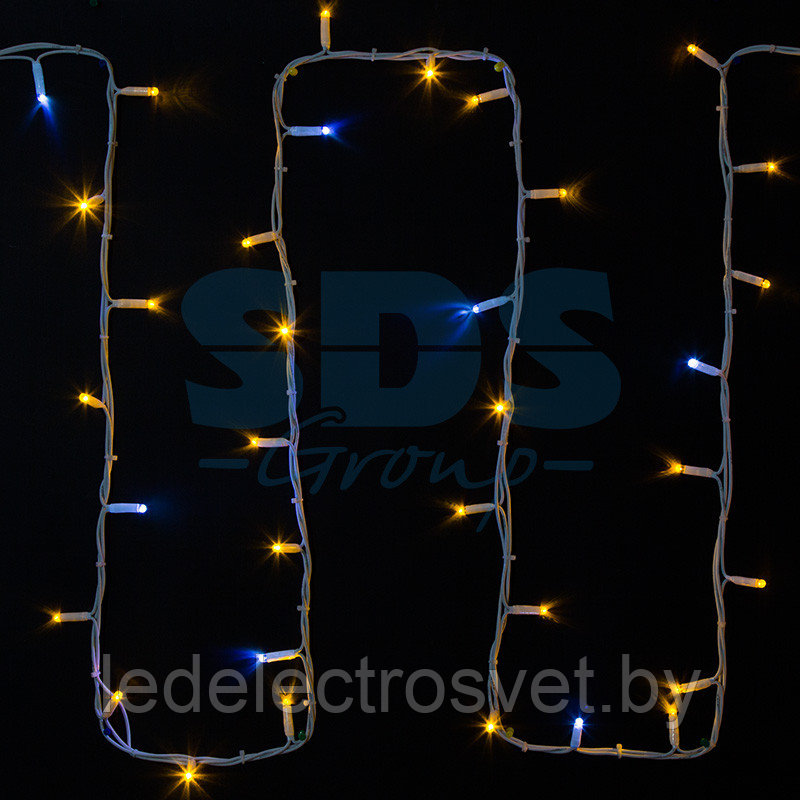 Гирлянда модульная  "Дюраплей LED"  20м  200 LED  белый каучук , мерцающий "Flashing" (каждый 5-й диод),