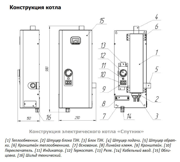 Котел электрический Теплодар СПУТНИК-9 Черный - фото 5 - id-p106733429