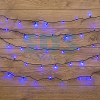 Гирлянда "Твинкл Лайт" 10 м, темно-зеленый ПВХ, 80 LED, цвет: Синий