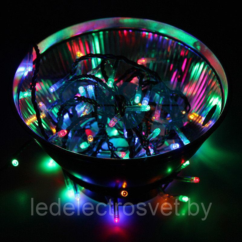 Гирлянда «Твинкл-Лайт» 20 м, темно-зеленый ПВХ, 160 LED, цвет мультиколор